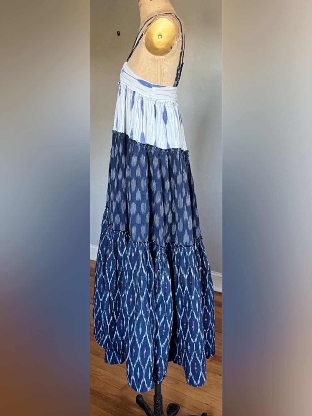 Free People Sweet Summer Blue White Cotton Dress S - Picture 5 of 16